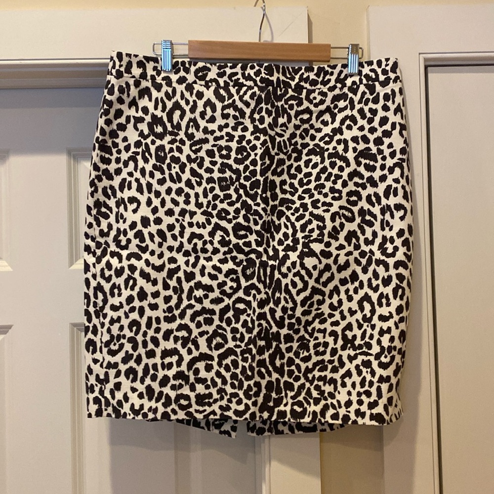 Jcrew brown print skirt size 14